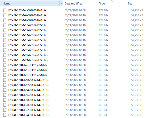 Sample BTS Files