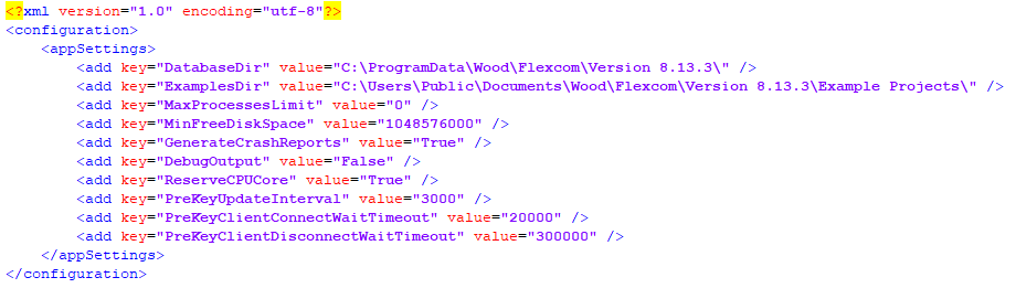 Flexcom Configuration File