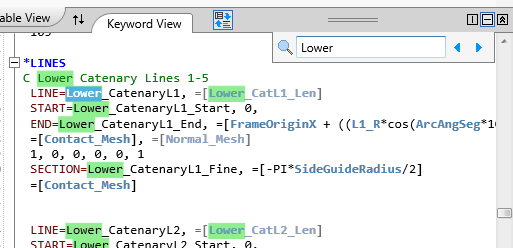 Keyword Editor Find